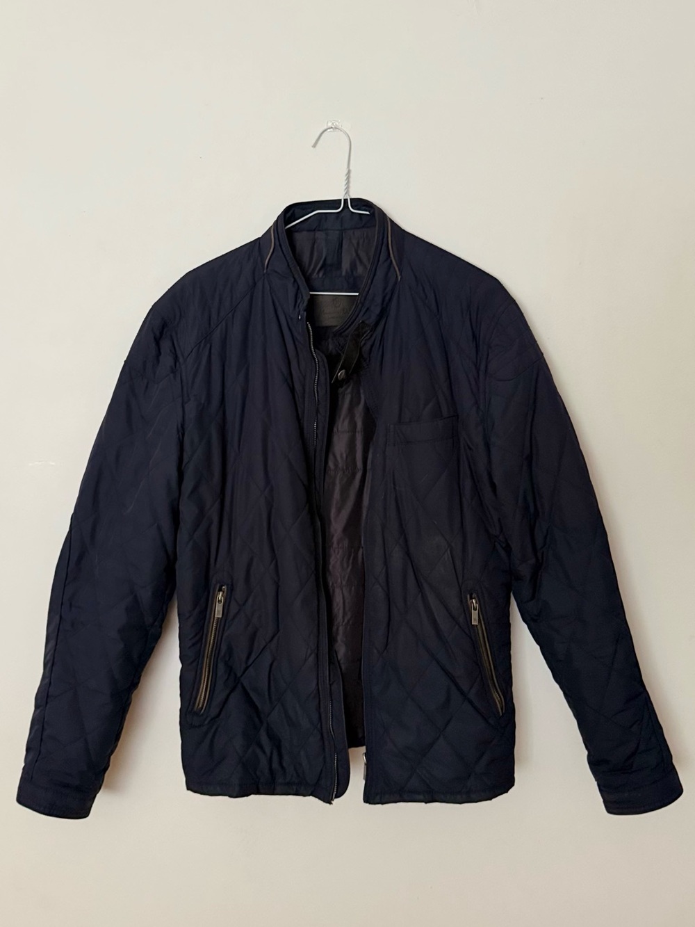 Massimo Dutti Quilted Lightweight Jacket - Navy